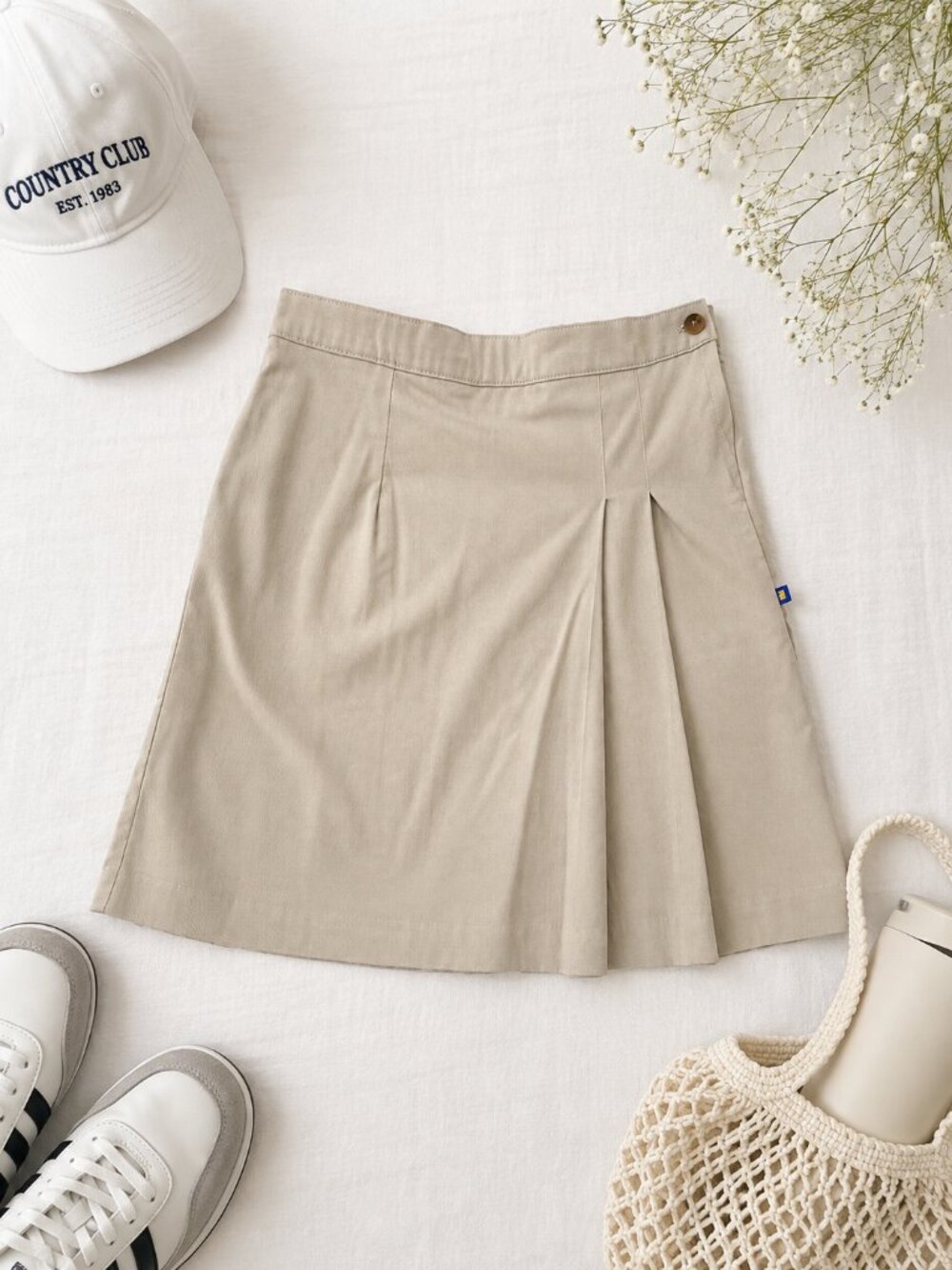 Dennis Kids Large Khaki Pleated Uniform Skort School Golf Tennis